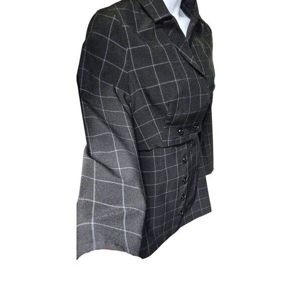 KINGSTON GRAY Juniors 2Pc Black & White Pin- Stripe Skirt Suit Set Size XL - Picture 5 of 16